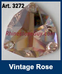 Swarovski Trilliant Vintage Rose Art 3272